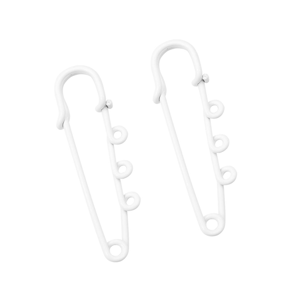 

2/5 шт. Красочная брошь с 3 отверстиями и булавками для рукоделия, украшения, фиксатор для одежды, расходные материалы, аксессуары 16x50mm 2pcs белый