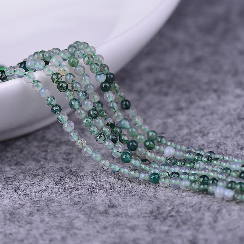 Hongchu Crystal Natural aquatic agate loose beads Colorful agate round beads semi-finished jewelry accessories beads 2mm/Strip