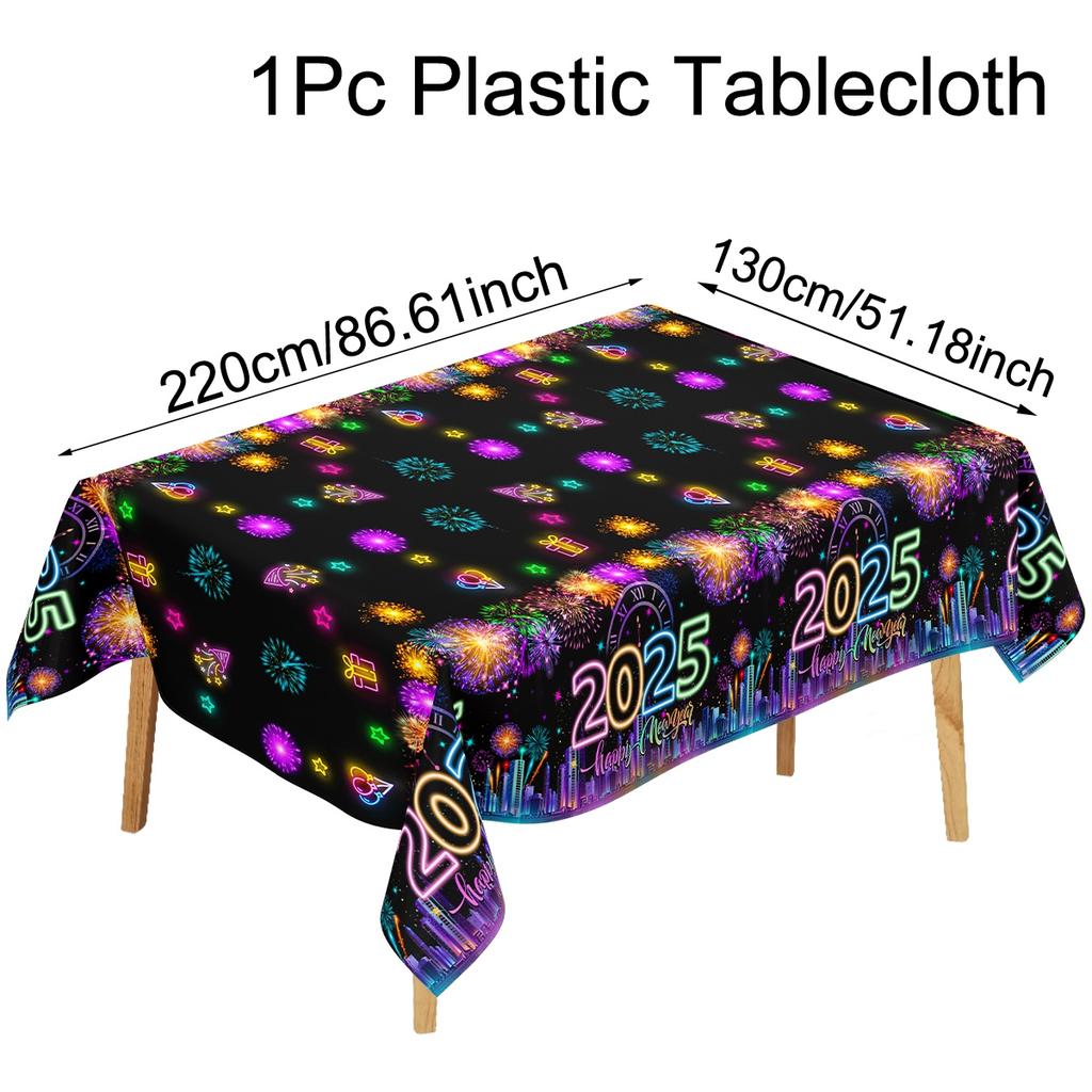 Christmas Disposable Tablecloth Christmas Decorations for Home 2026 Table Cover Navidad Noel New Year Gifts Dining Table Decor