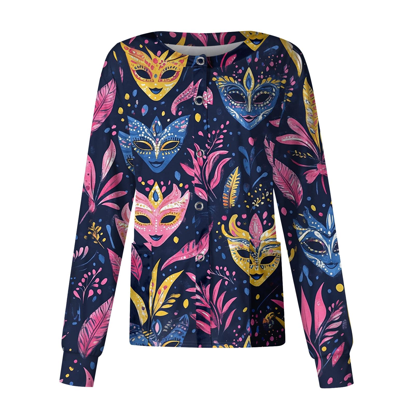 

Женский повседневный топ с длинным рукавом, на одной пуговице, с принтом, быстросохнущий L