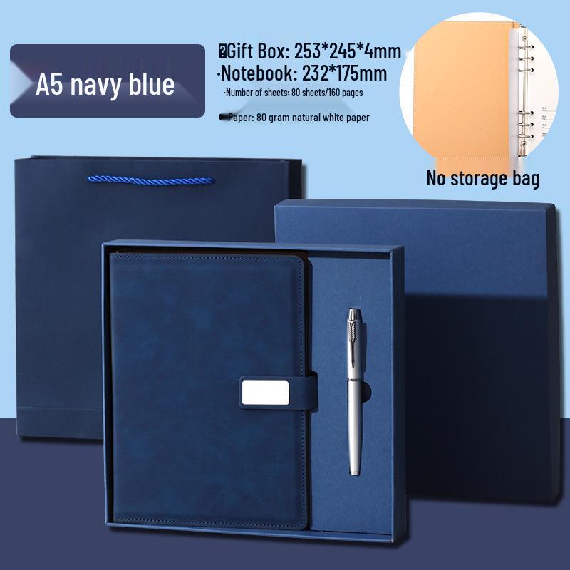 Custom A5 Loose-Leaf Business Office Notebook & Diary Set with Logo