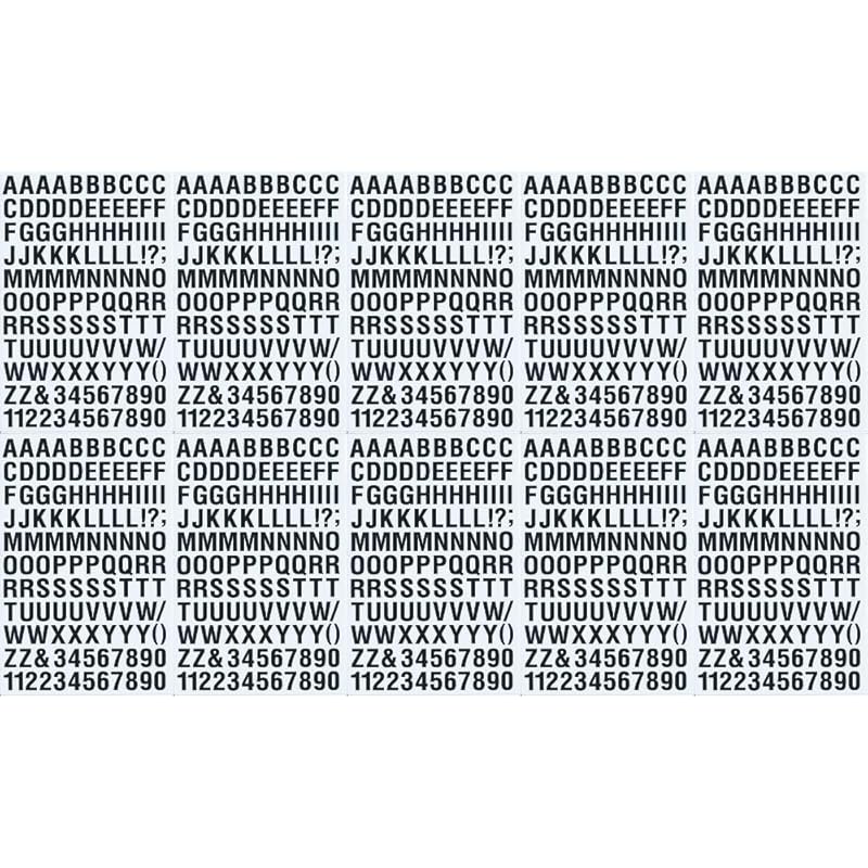 XIAXIN Waterproof PVC Alphabet, Number, and Roman Alphabet Stickers, Set of 10, Weatherproof and Water-Resistant, for Nameplates, Suitcases, Lockers,