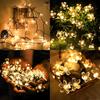 100/50/20LED Solar Powered Cherry Blossom Fairy Lights, Auto on/Off Waterproof Outdoor Garden Decor for Wedding Valentine’s Day Gift