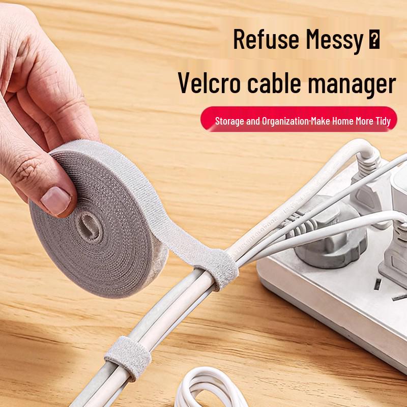 

Волшебный двусторонний самоклеящийся ремешок-органайзер для кабелей Cuttable Black 3m