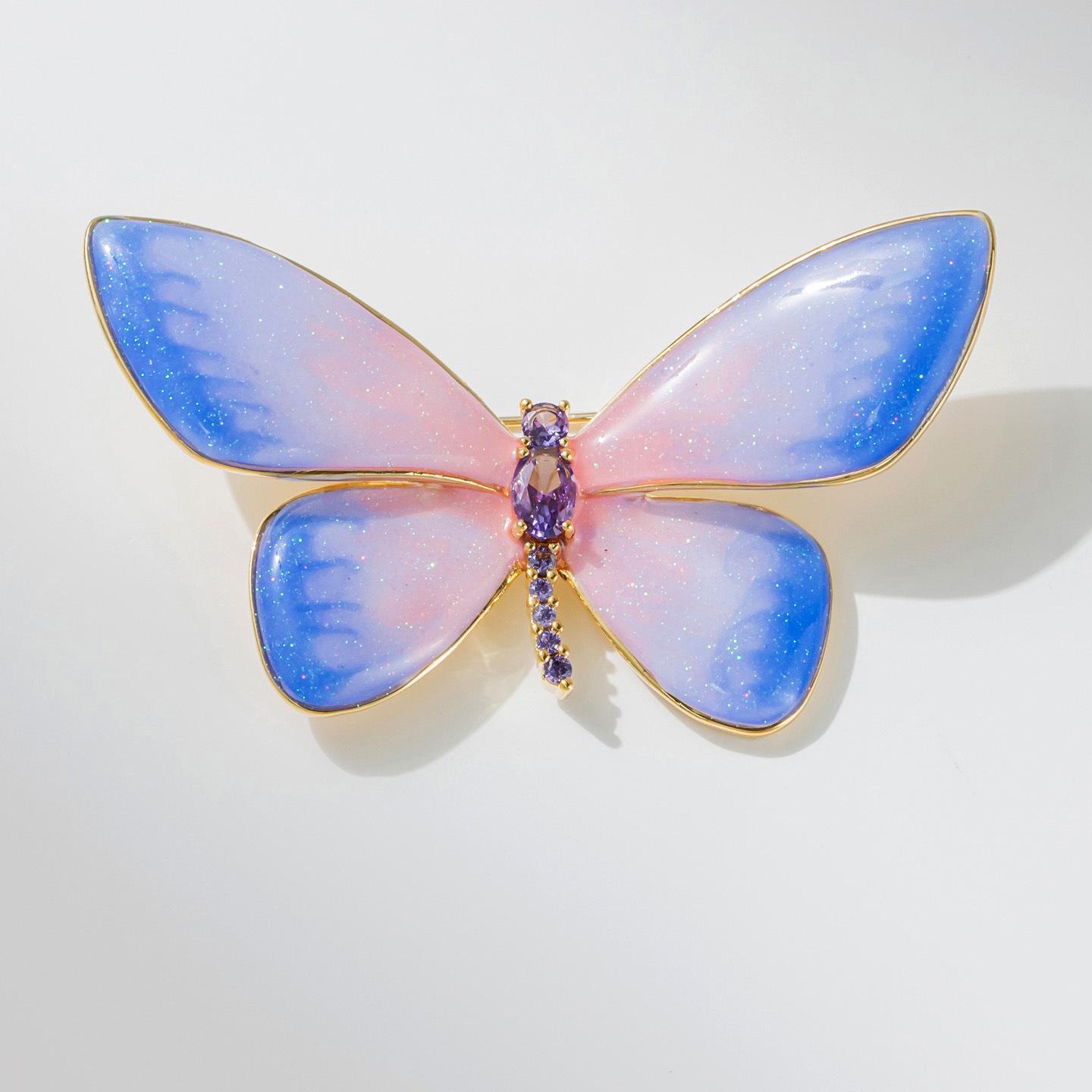 Bo Xin Yun Purple Enamel Butterfly Brooch - Elegant Women s Fashion Accessory
