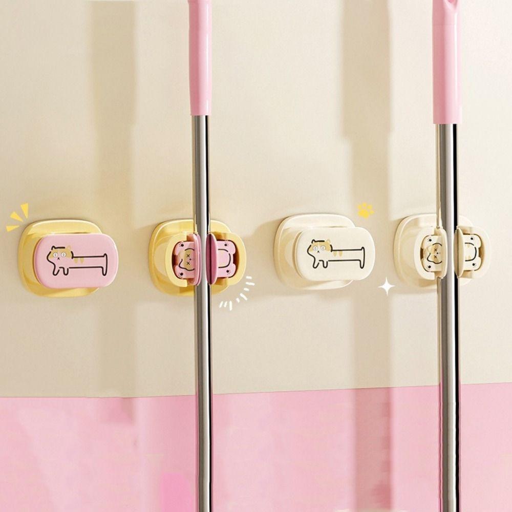 Kunststoff Saugnapf Wischmopp Klemme Wandmontiert Besen Aufbewahrungsregal Besenhalter Balkon