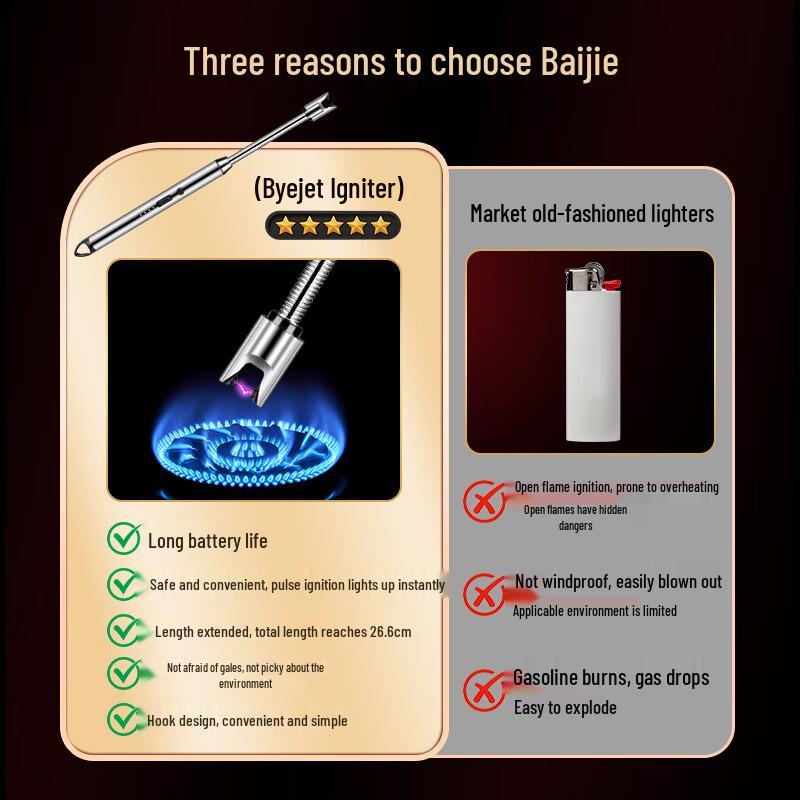 Baijie Long Handle Electronic Pulse Igniter