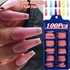 24/100Pcs Candy Color False Nail Tips Full Cover Matte Acrylic Ballerina Fake Nails Tip DIY Beauty Manicure Extension Tools