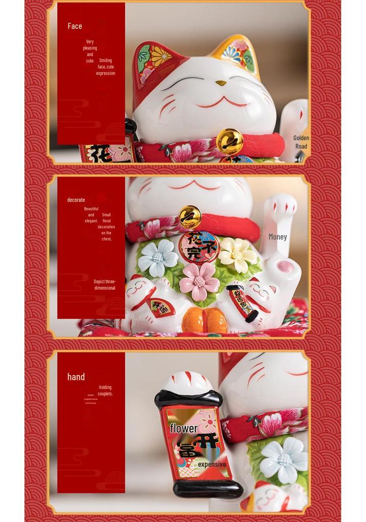 Automatic Waving Lucky Cat Ornament - Prosperity Gift for Home, Shop, or Business Entry