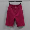 Women's Korean Style High-Waisted Straight-Leg Denim Pants - Versatile, Casual, Stretch for Cycling and Everyday Wear