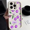 Phone Cover Case for iPhone 17 Pro Max 15 Plus 11 17e 12 Pro 14 13 16 Air Cartoon Purple Cherry