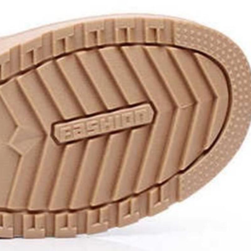 Leather Mid-calf Boots Fluffy Non-slip Waterproof Platform Boots for Women Shoes  Winter Shoes Keep Warm Snow Boots Female