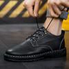 Fashion Men's Low-Top Casual Work Boots American Style Beige British Style Leather Shoes Comfortable Business Comfortable Casual Shoes