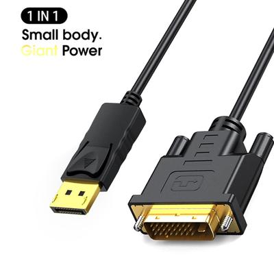 Converter Cable High Resolution Fast Transmission Plug Play DP To DVI 1080P 60Hz