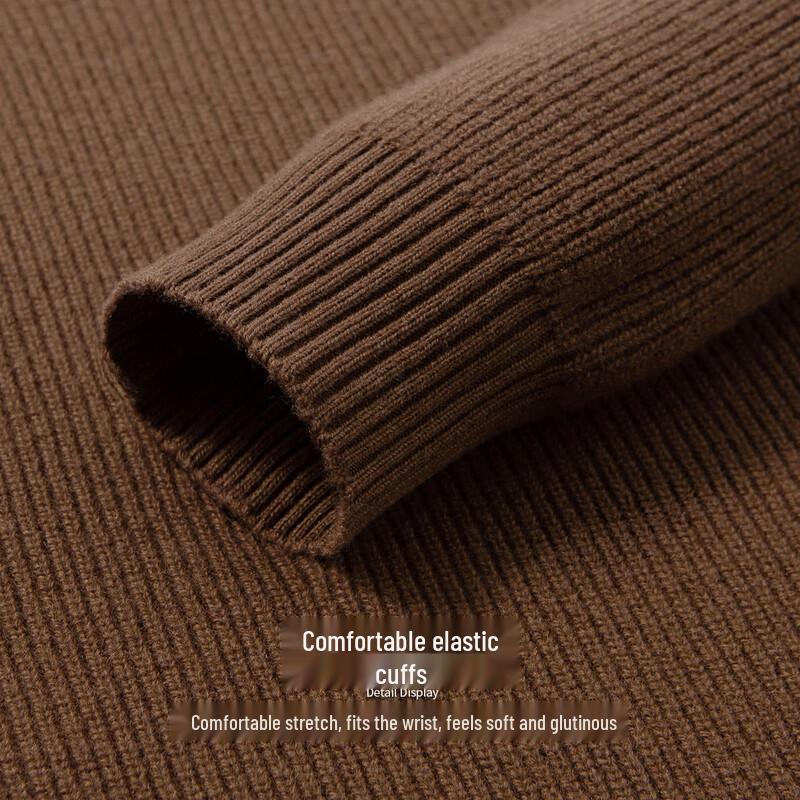 Hodo Men's 520g Heavy Pure Wool Semi-High Collar Sweater