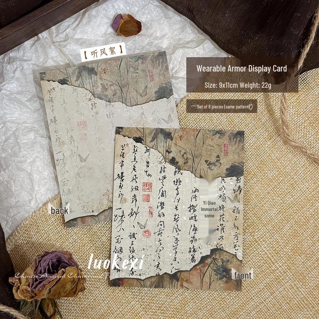 Retro Butterfly Nail Display Card: Original Chinese Style Press-On Nails Background