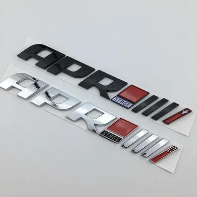 ABBC1 1X 3D ABS Plastic Auto Car For APR Stage /// + Emblem Tail Side Sticker Badge Styling Decals For Golf Tiguan S3 S5 S6 TTS RS7