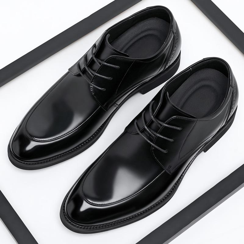 Height-increasing Men's Shoes 8cm New Patent Leather Business Dress Leather Shoes Men's Leather Breathable Pointed Casual Best Man Wedding Shoes