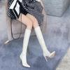 Anti-skid Hepburn Style Thin Heel Fashion Boots with Skirt Shallow Mouth Boots