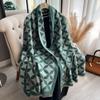 Scarf Women'S Diamond-Shaped Lattice Autumn And Winter Korean Thickened Air-Conditioned Room Warm Shawl Women'S Scarf