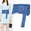Women's Denim Waist Shaper Casual Gathering Waist Belt Fashionable Waist Cincher for Various Occasion