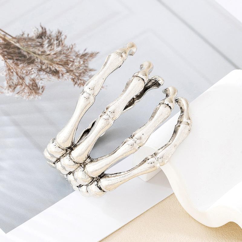 Meier Bracelet - vintage skull claw bangle - women's metal jewelry