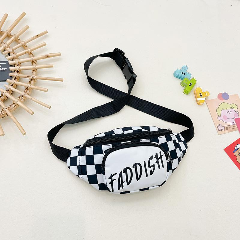 

Модная Детская Сумка-Слинг Для Мальчиков Стильная Нагрудная Сумка В Клетку С Дышащей Прочной Конструкцией чёрный