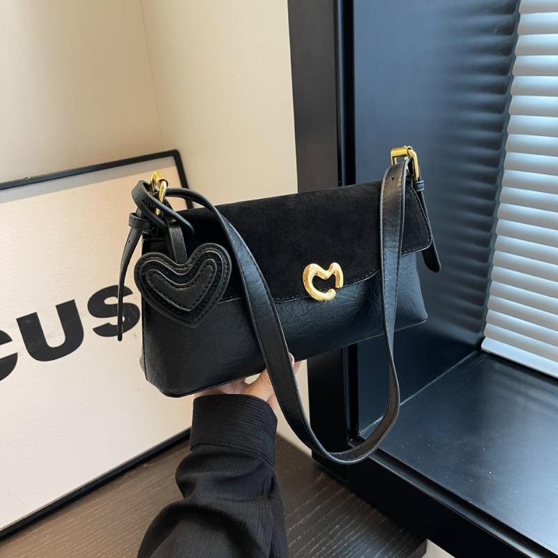 

Premium textured bag autumn new simple underarm bag versatile solid color shoulder messenger bag чёрный