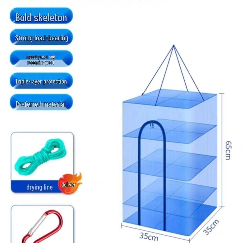 Extra Thick Encrypted Folding Multi-Layer Fly-Proof Fish and Dried Goods Drying Cage