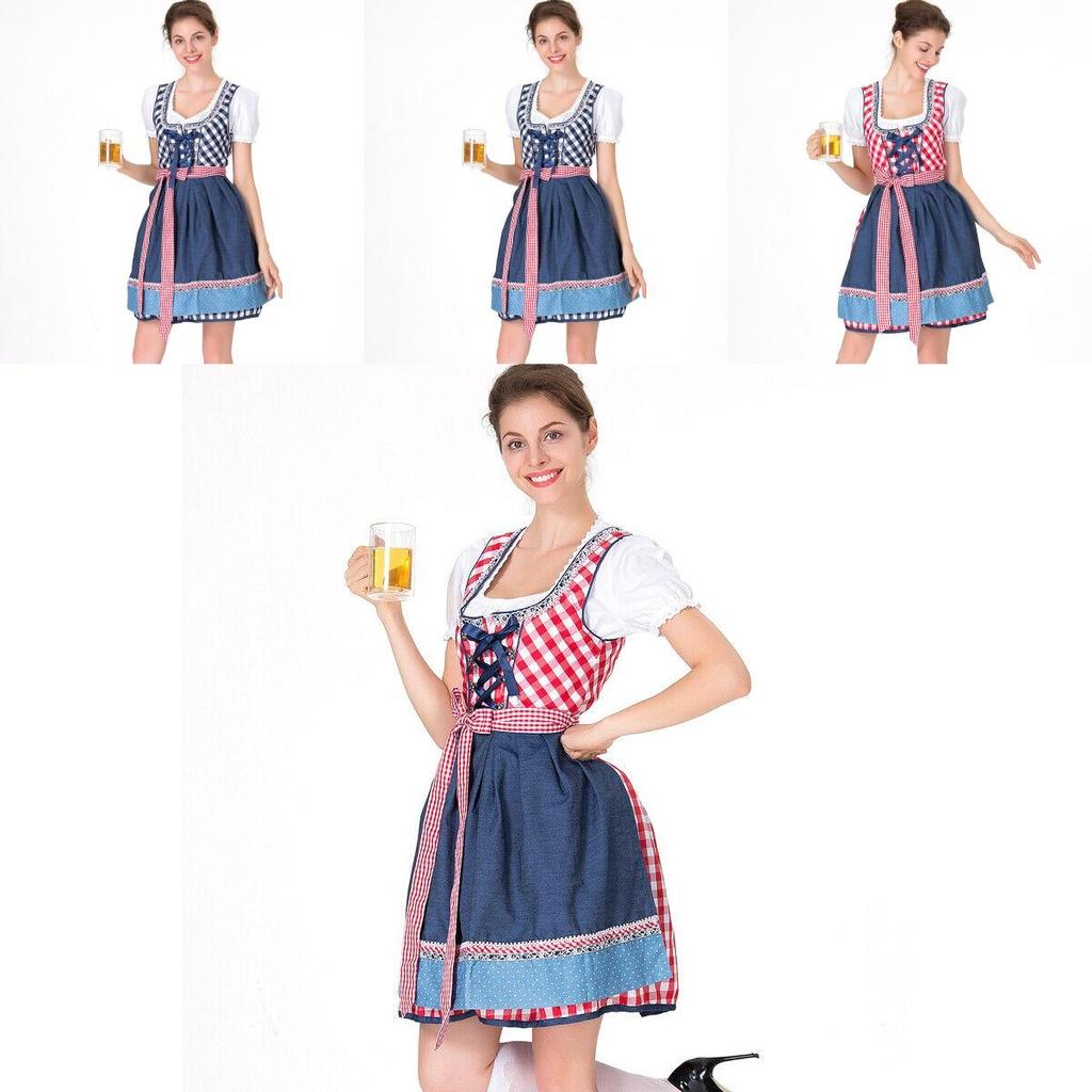 Oktoberfest Plain Dress Costume For Women Featuring Charming Vintage Style Design
