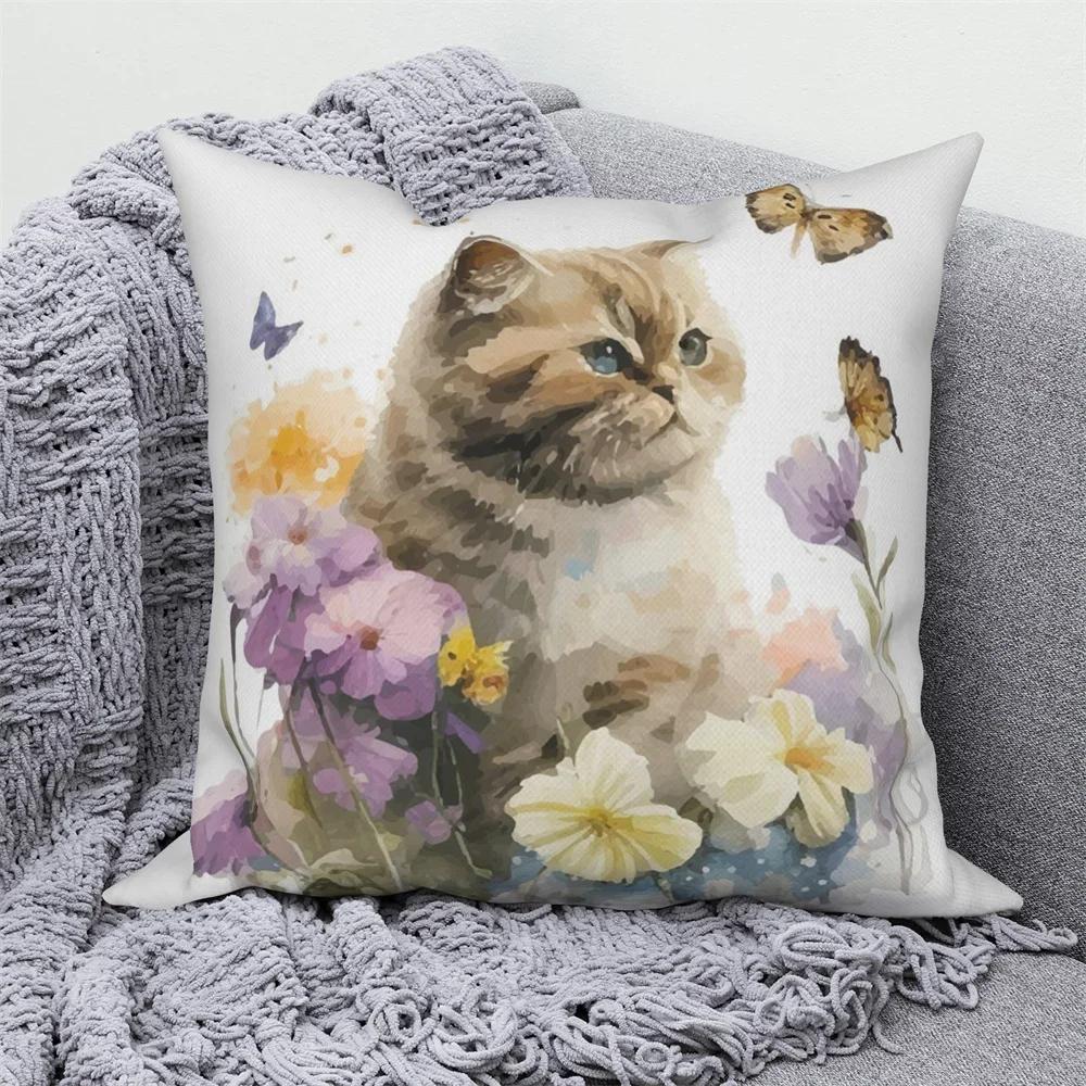 Poszewka dekoracyjna z nadrukiem świni, kota, pandy, królika Sofa Samochód Salon Zwierzęca