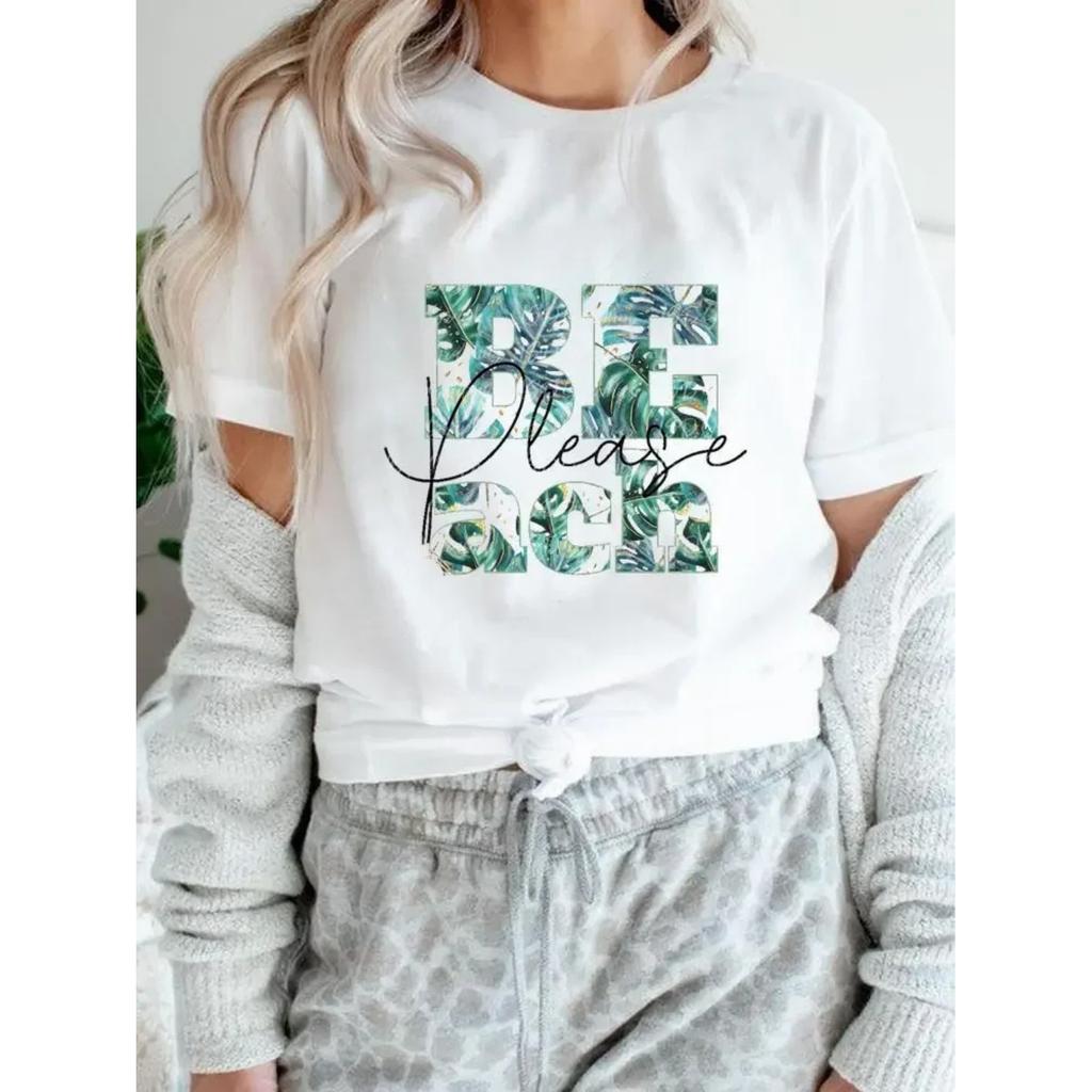 Vacation Short Sleeve T Top Tee Print Women Summer Cartoon Shirt Female T-shirts Graphic Fashion Clothing