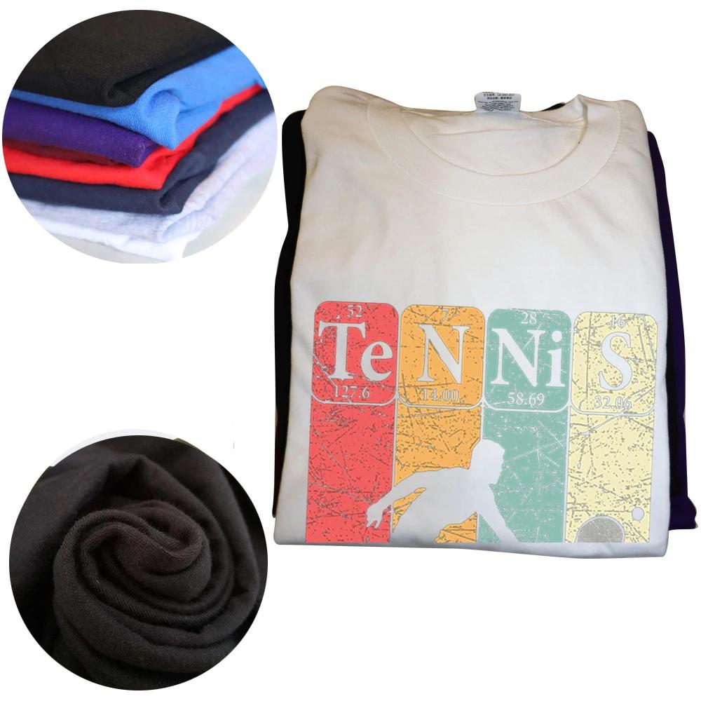 Funny Tennis Periodic Table Tennis Player Nerd Vintage T Shirts Streetwear Short Sleeve Birthday Gifts Summer Style T-shirt Men