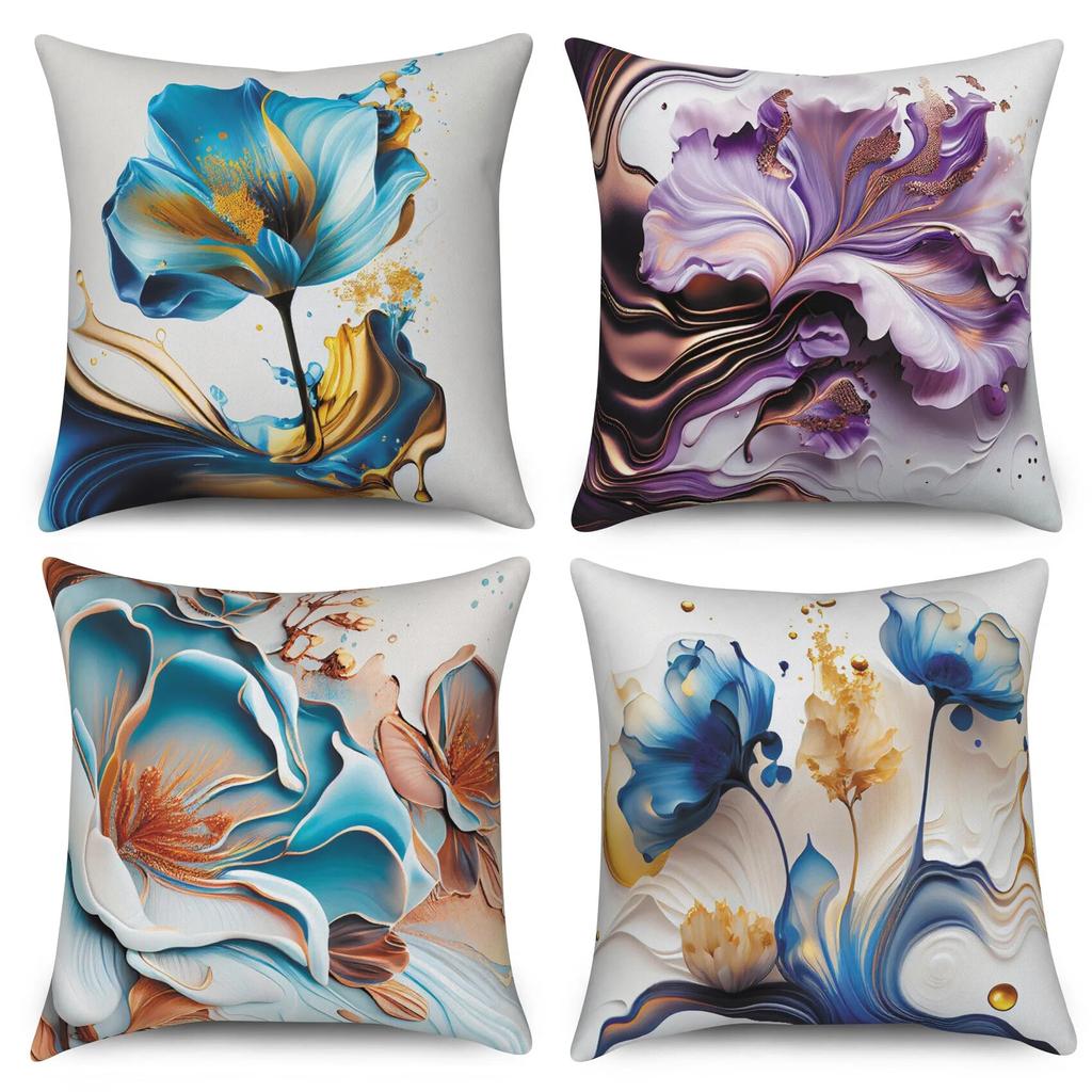 Modern Sofa Pillow Cover Living Home Decor Tropical Flower   Decorative Cushion  Throw