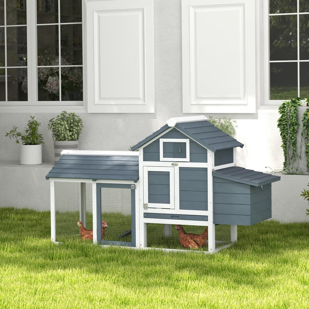 Chicken Coop on Legs, Cottage, Solid Fir Wood, 150.5 x 54 x 87 cm