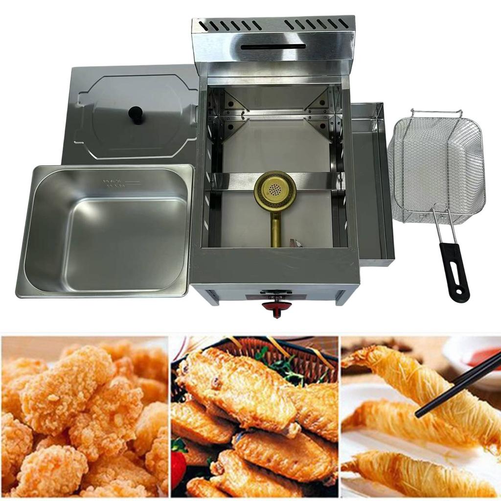 Commercial Deep Fryer Oil Portable Sturdy with Removable Basket 6L for Fried Chicken French