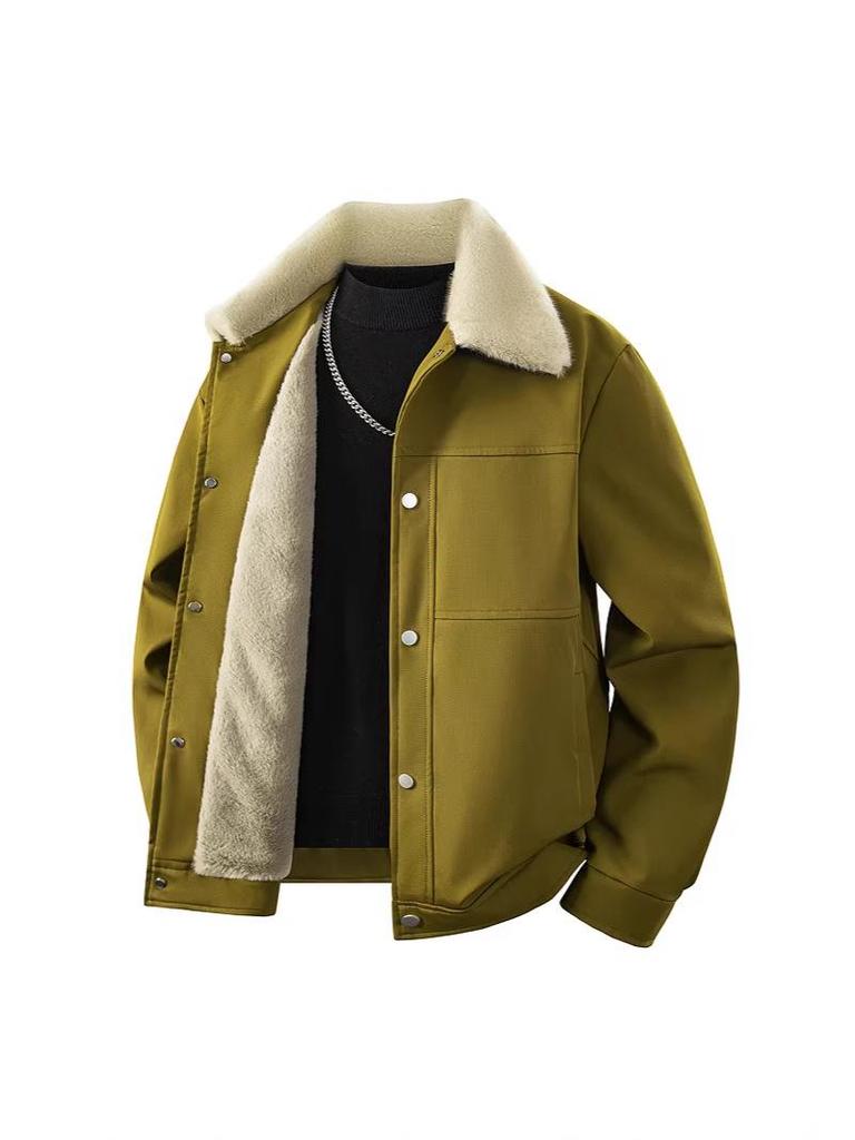 Men's Casual Hong Kong Style Fur Collar Jacket