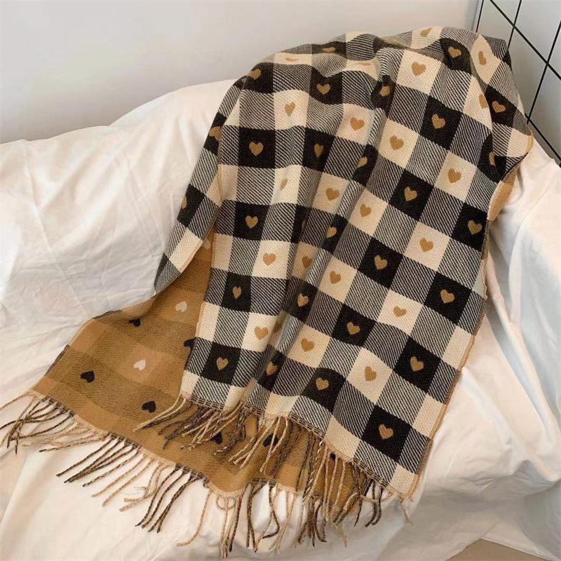 Fashion Winter Plaid Vintage Scarf Women Men Preppy Scarves Warm Pashmina Neckerchief Mujer Female Hijab Bufanda Long Wrap Shawl