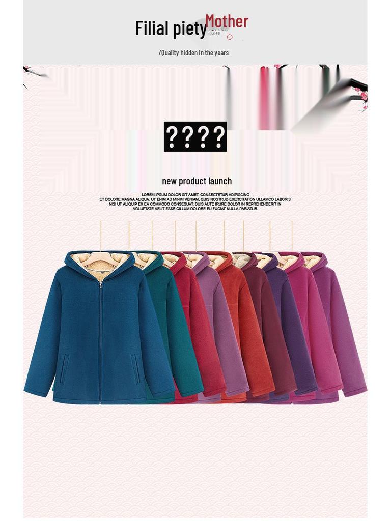 Damen Winter Fleecegefütterter Baumwollmantel für Mittelalte & Ältere