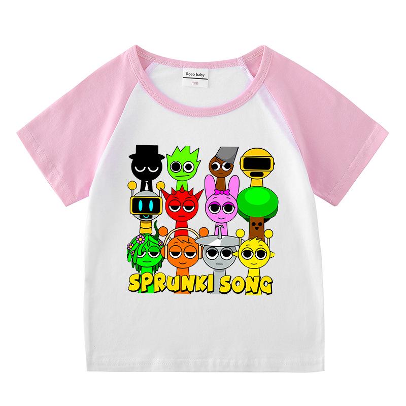 Kids' Summer Color Block Sports Set: Short Sleeve Tee & Hot Pants Two-Piece
