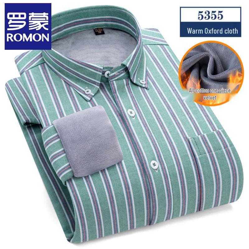 

Romon Men s 100% Cotton Oxford Flannel Shirt 45