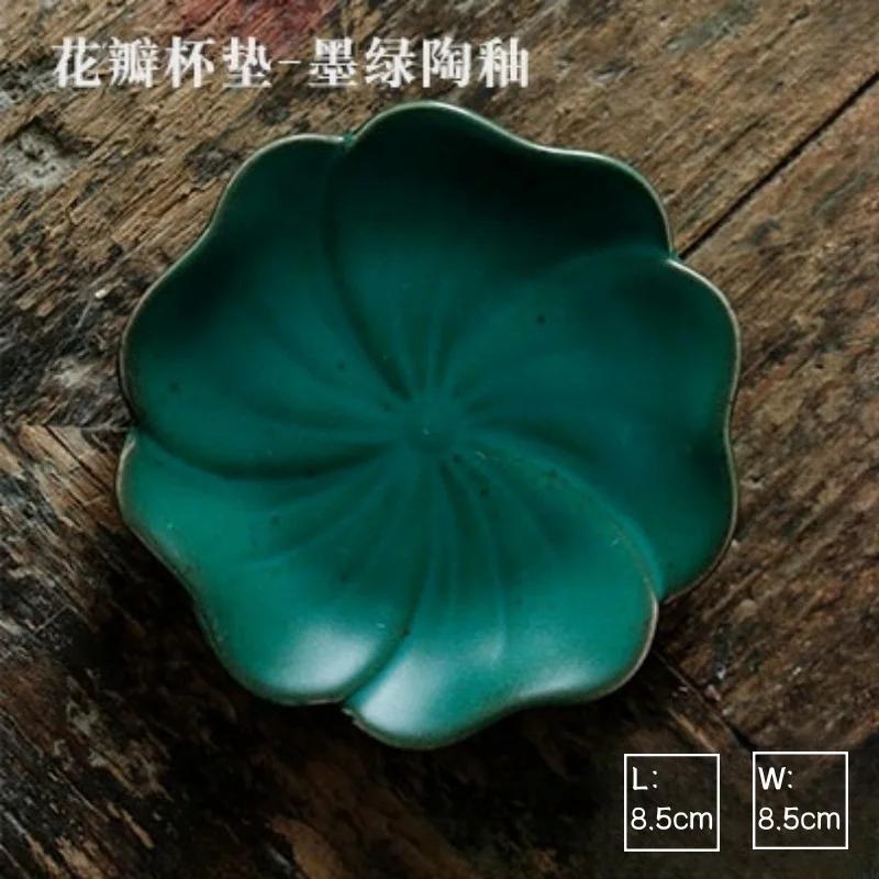 Rough Ceramic Square Coasters Japanese Retro Home Kitchen Anti-scald Heat Insulation Cup Base Kung Fu Tea Ceremony Accessories