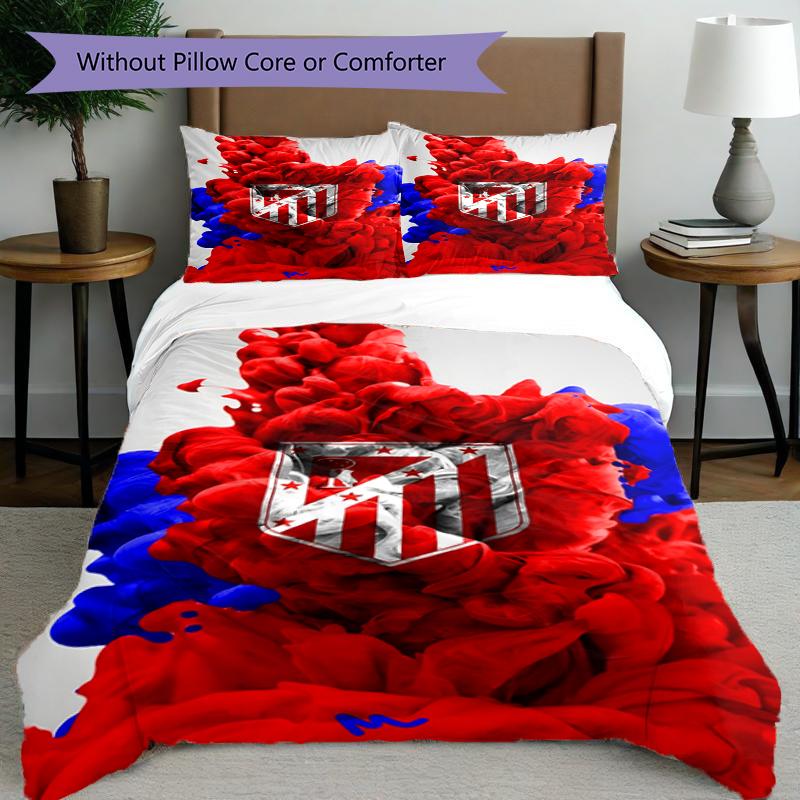 Set copripiumino 3 pezzi (1*Copripiumino + 2*Federe, Senza Nucleo),Set Biancheria da Letto con Stampa di Squadra di Calcio, Decorazione Camera da Letto, Stagione Unica, Regalo di Compleanno