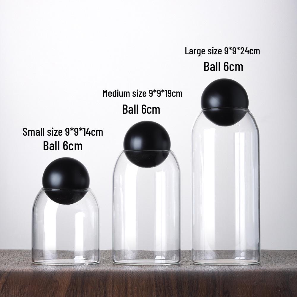 Modern Glass Coffee Bean and Tea Storage Jar with Cork Stopper