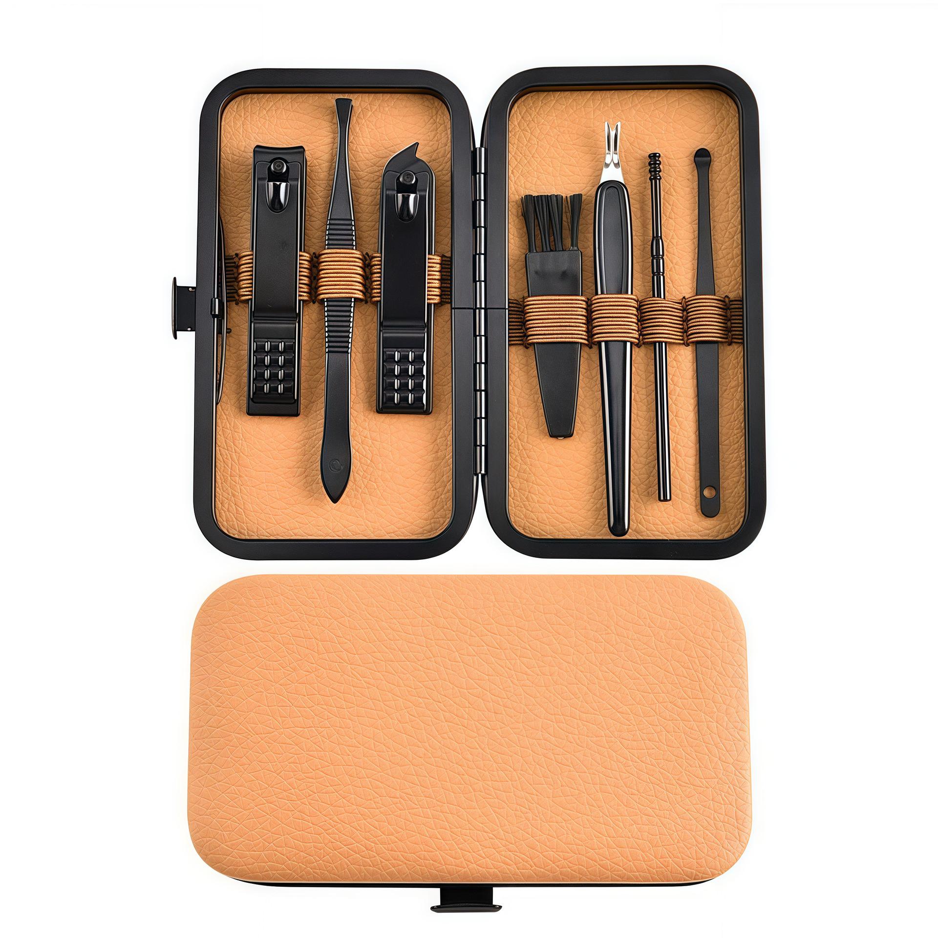 

Deluxe 24-Piece Brown Nail Clipper & Manicure Set with High-Grade Leather Case