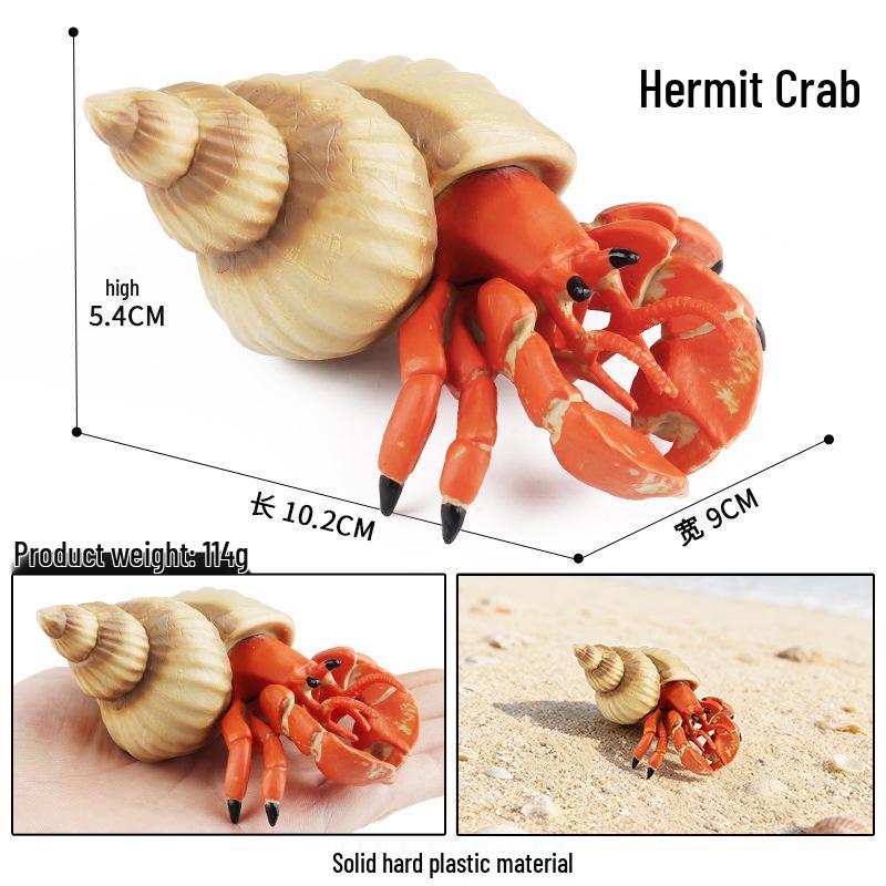 Ocean Crab Simulation Toy Set: Includes Hermit, Swimming, and Three-Spot Plastic Models
