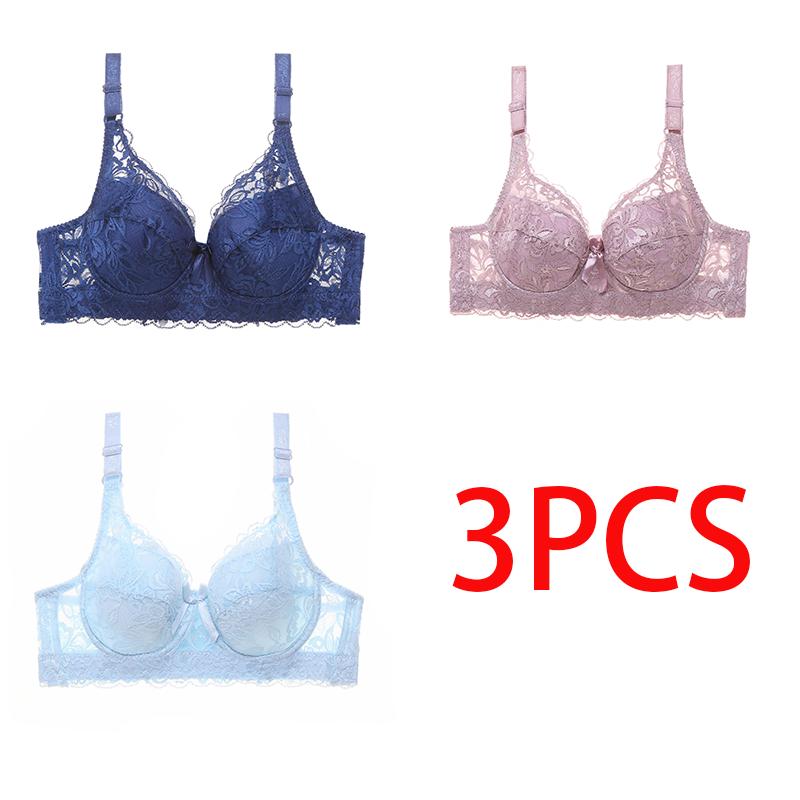 36-46 Plus Size Dame Ultratynn BH Bylgel Push-Ups Blonde BH BH Større bryst Ensfarget 3/4 stor kopp