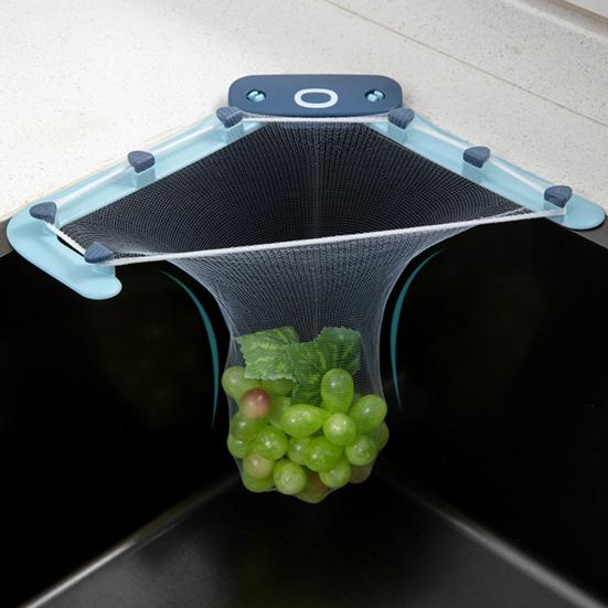 Foldable Punch-free Sink Drain Rack Plastic Anti-slid Hook Drain Mesh Rack for Home