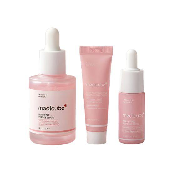 Medicube PDRN Pink Peptide Ampoule Brightening Repair Skincare Set 30ml