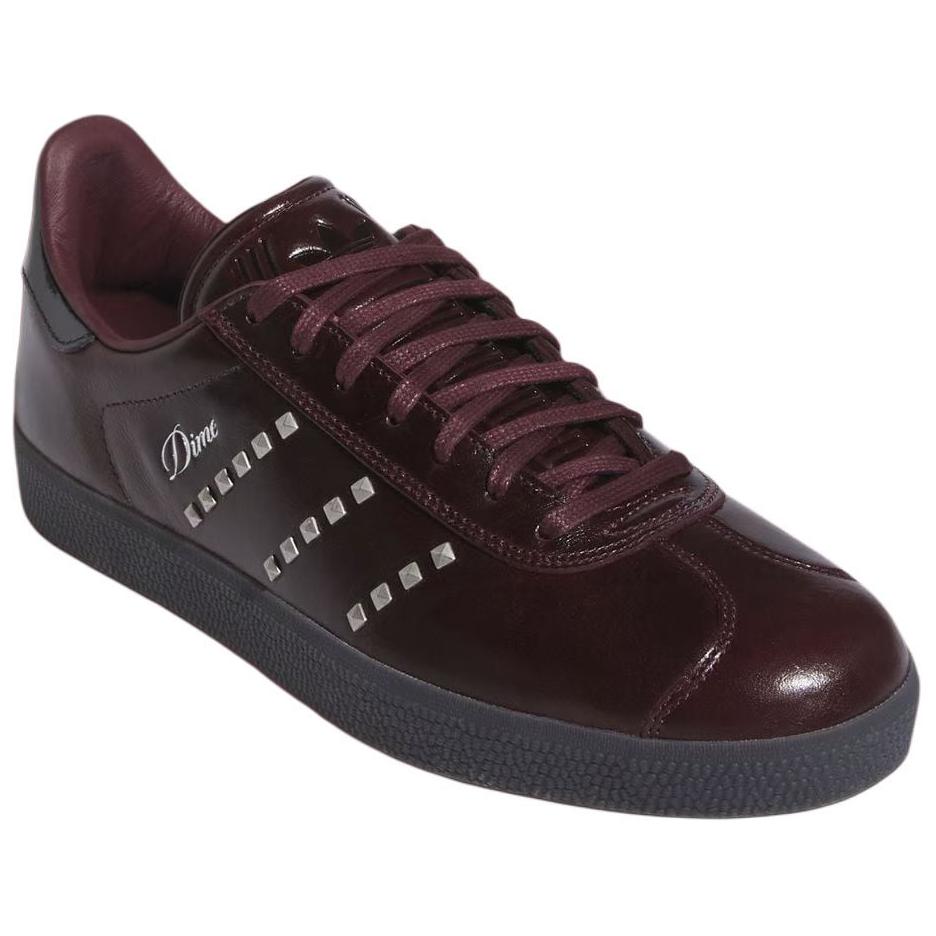Dime x adidas Gazelle ADV Maroon Silber Metallic Nieten Herren Sneaker Rot Core-Black IG2046